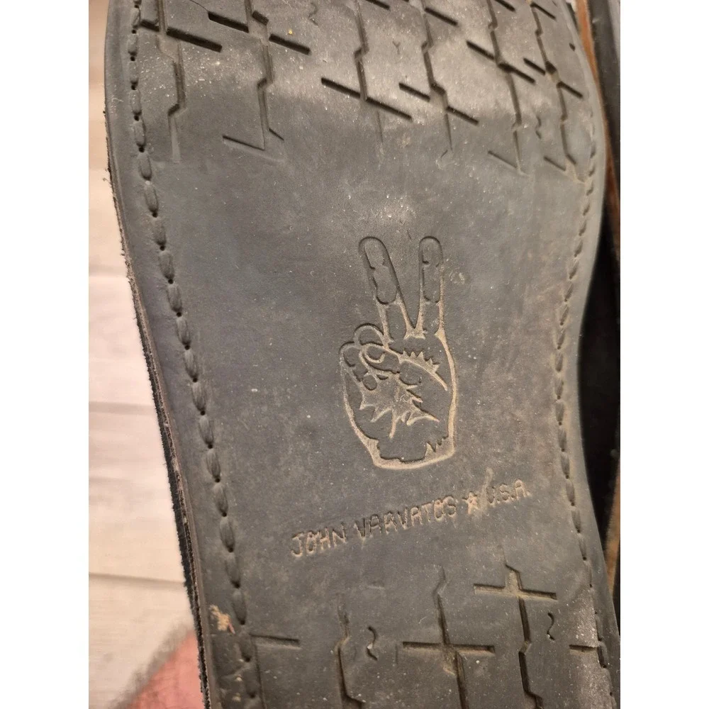 John Varvatos USA Mens Black Suede Chukka Desert Boots Peace Sign Sole Sz 10 M